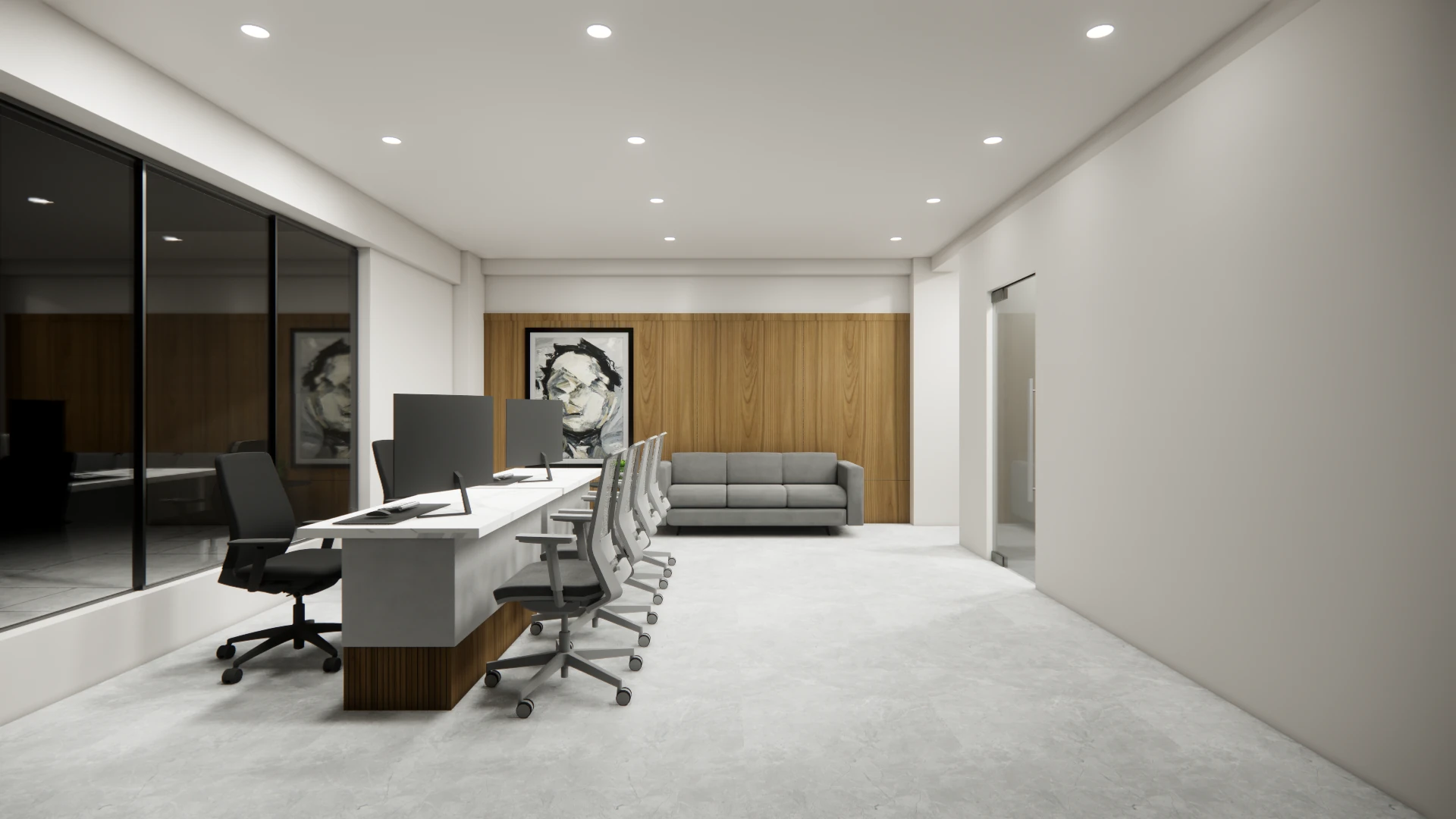 Reception and welcome area at Areca PG, Ahmedabad