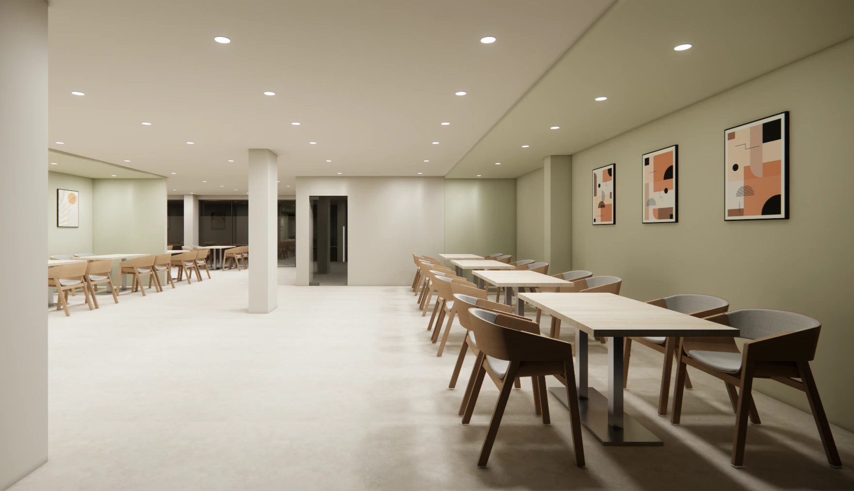 Dining hall at Areca PG