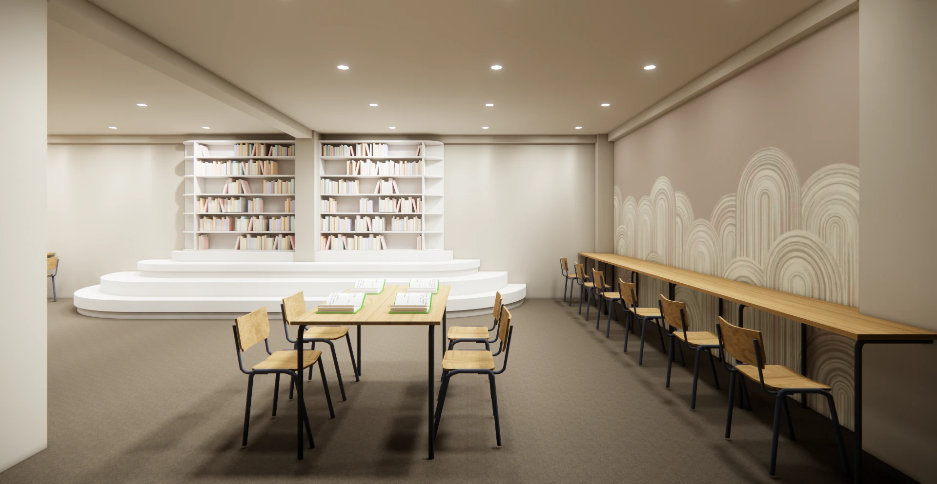Reading area at Areca PG library