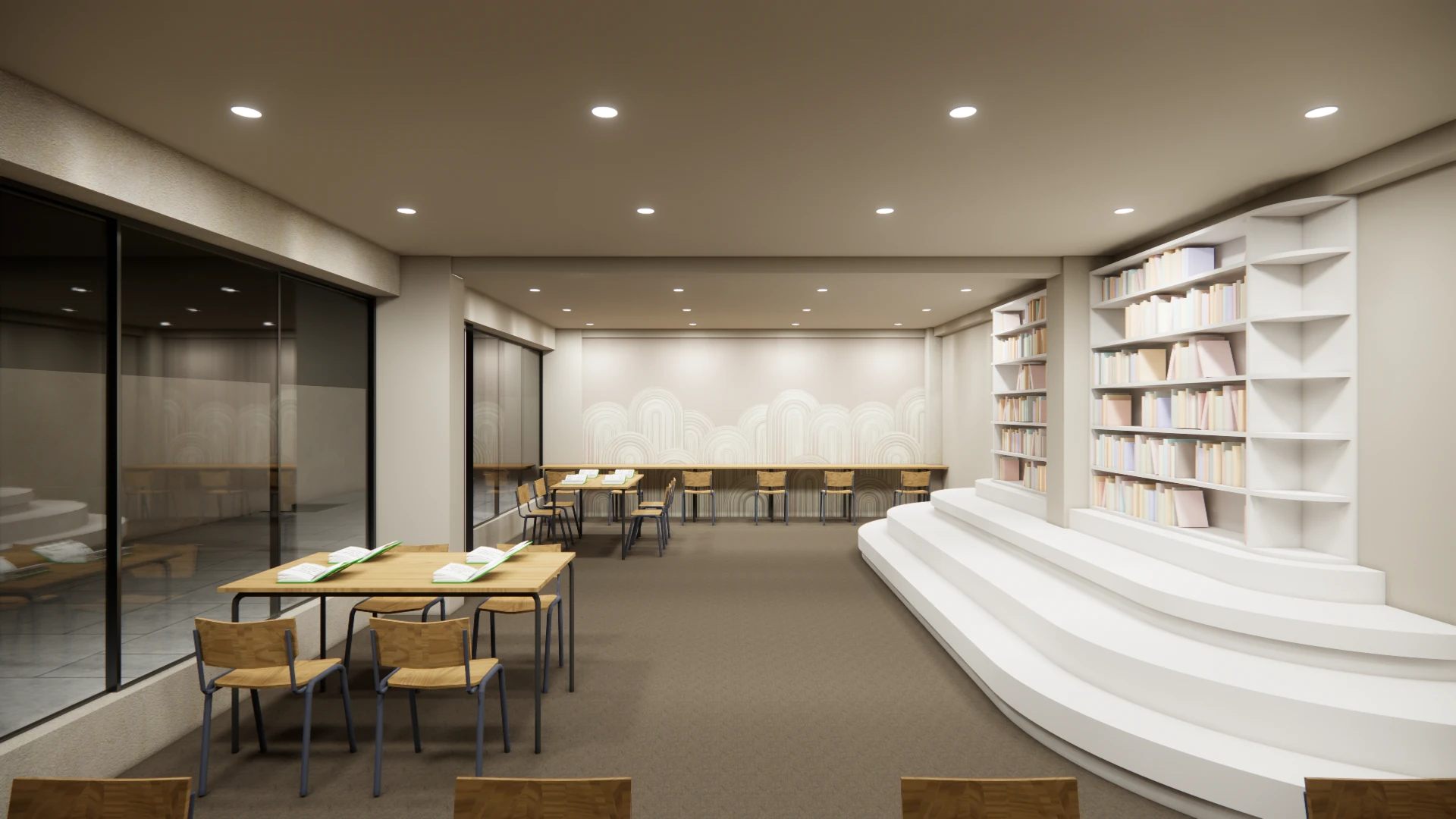 Quiet study library at Areca PG, Ahmedabad