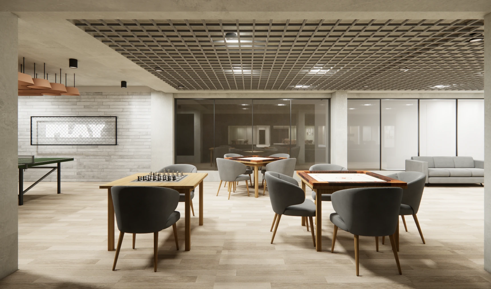 Indoor games space at Areca PG