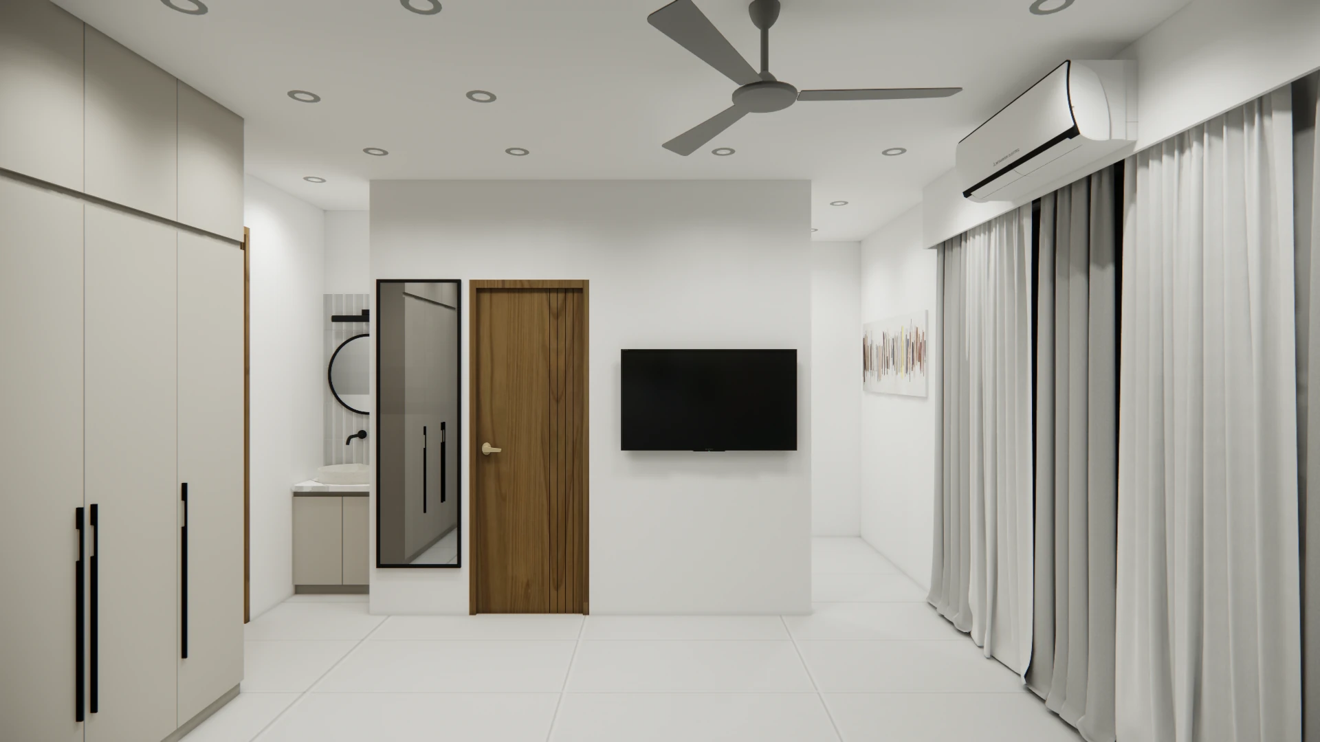 Private room common area at Areca PG
