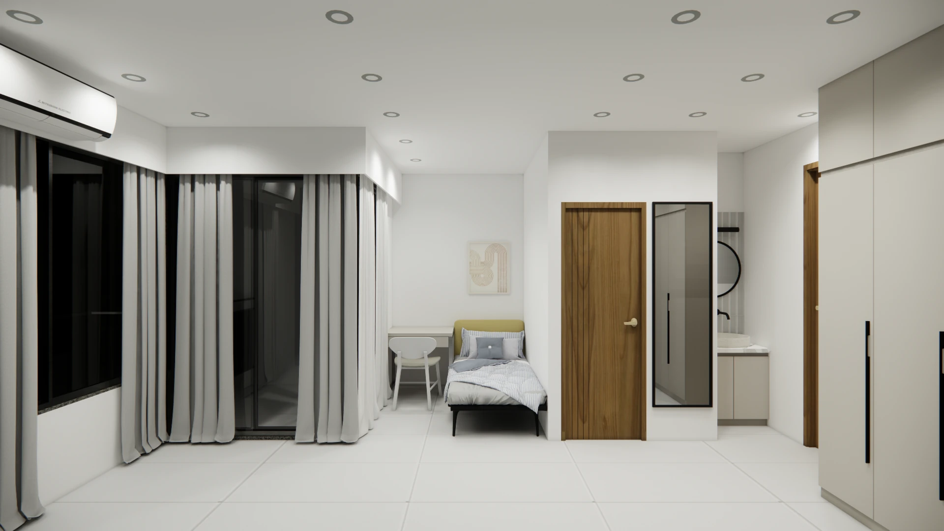 Triple sharing room at Areca PG, Ahmedabad